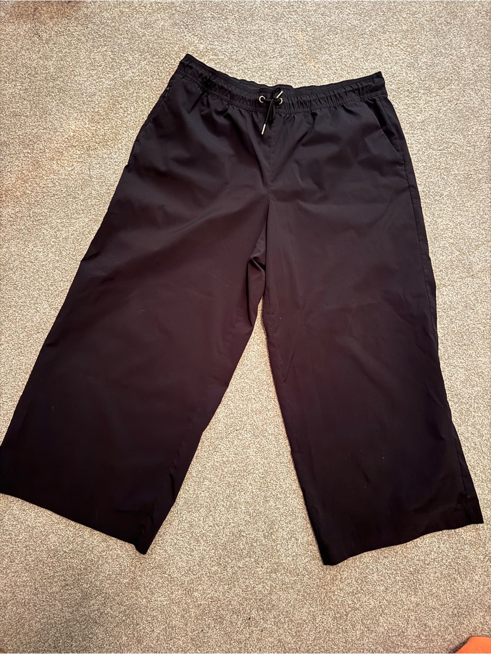 Athleta Black Wide-Leg Drawstring Sweatpants